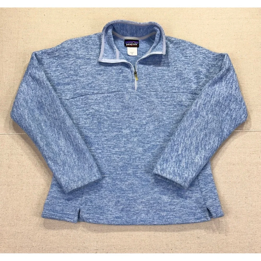 Patagonia Synchilla Fleece Pullover Women's XL Blue Marl Heather Quarter Zip